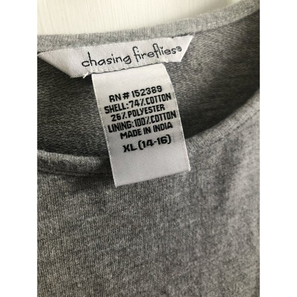 Chasing Fireflies Grey Sweatshirt Top Dress 14-16 - Picture 4 of 6